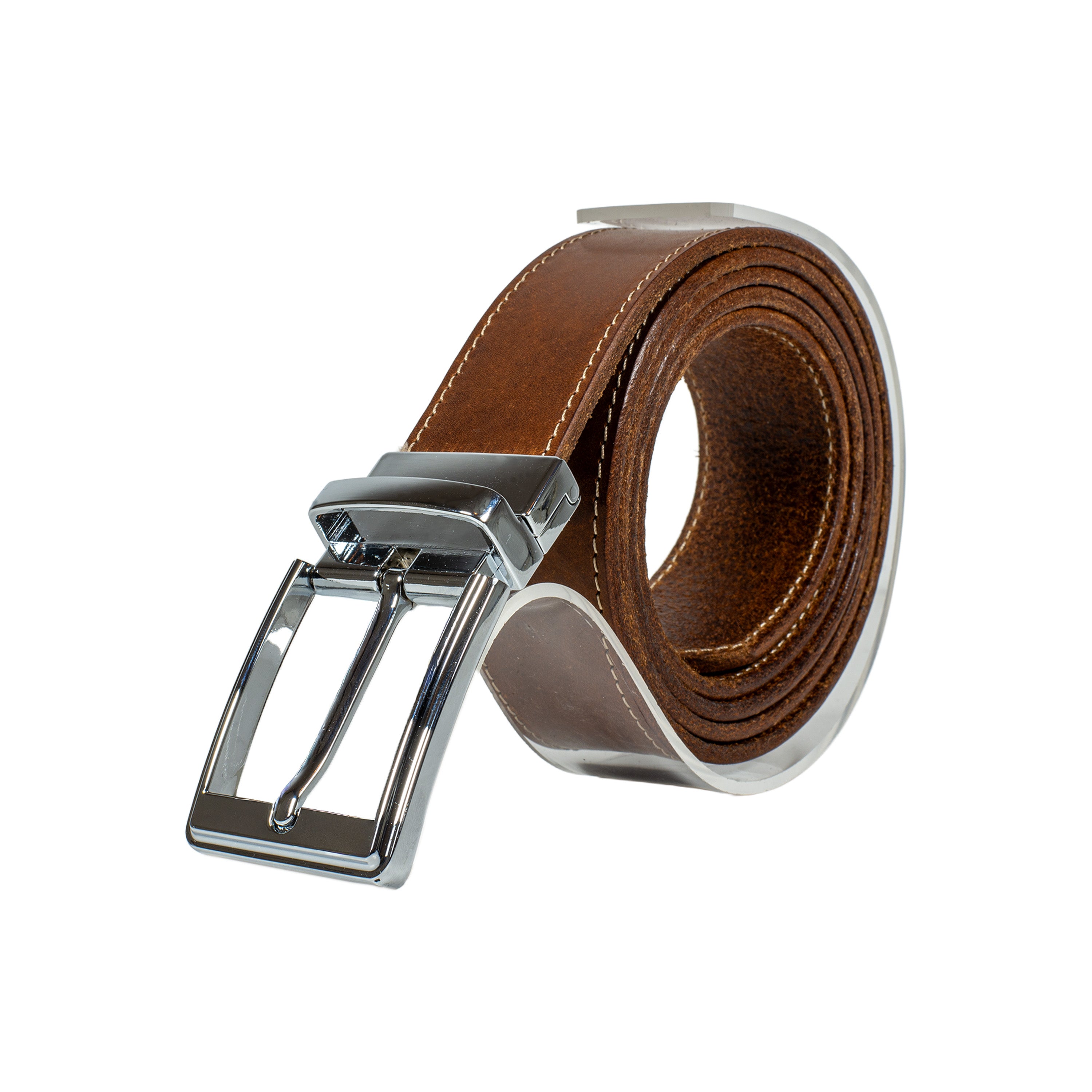 Klassischer Ledergürtel mit Ziernaht aus Full-Grain-Leder – handgefertigt, robust, zeitlos – Harmog