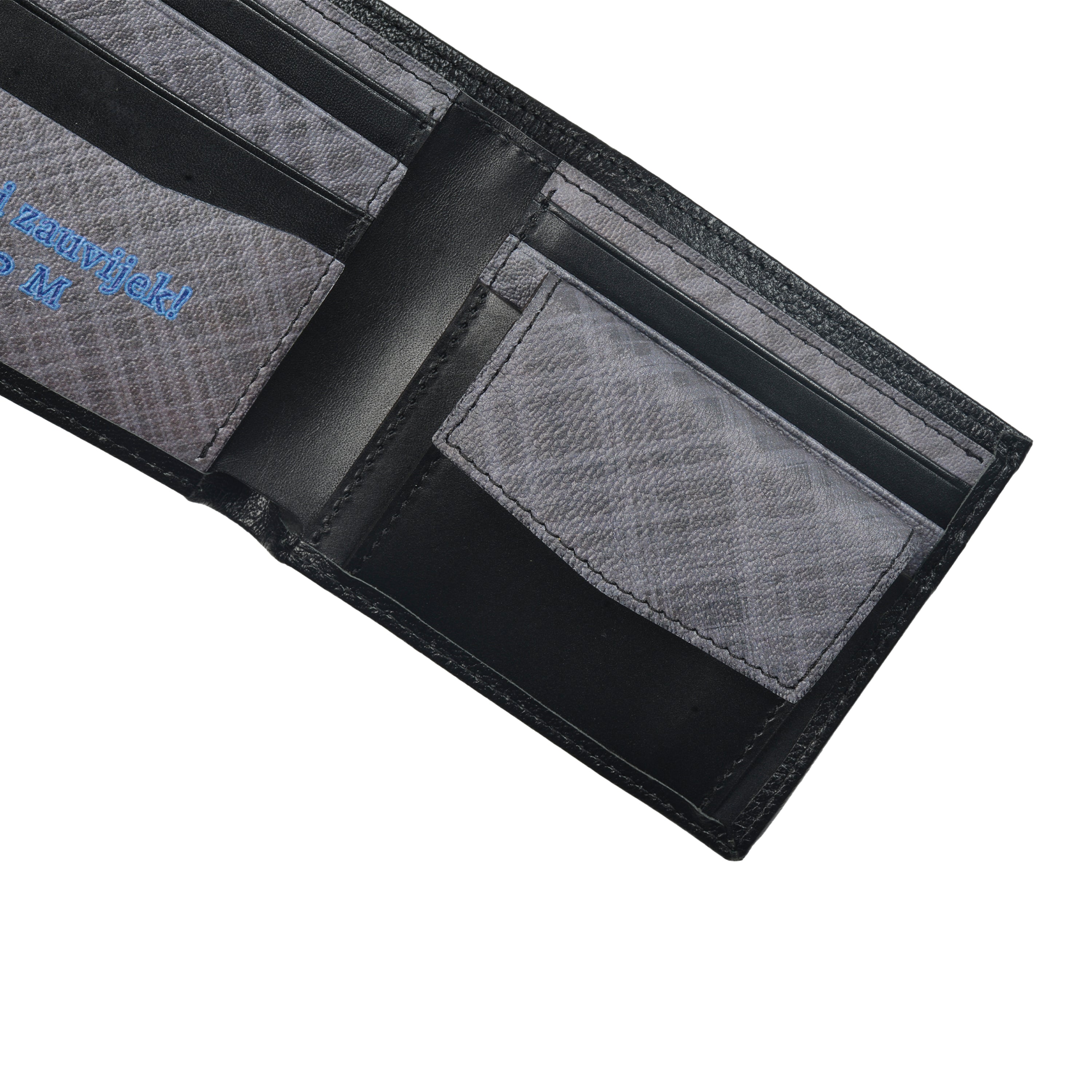 Novčanik i privjesak s plavom personalizacijom