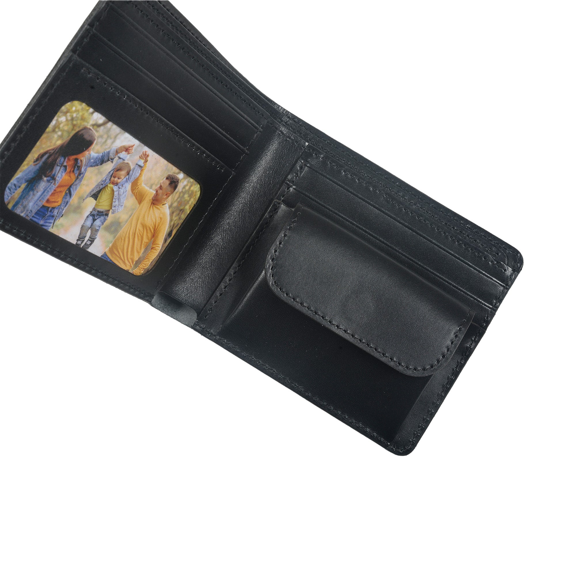 Kožni novčanik crne boje | Fotografija po želji