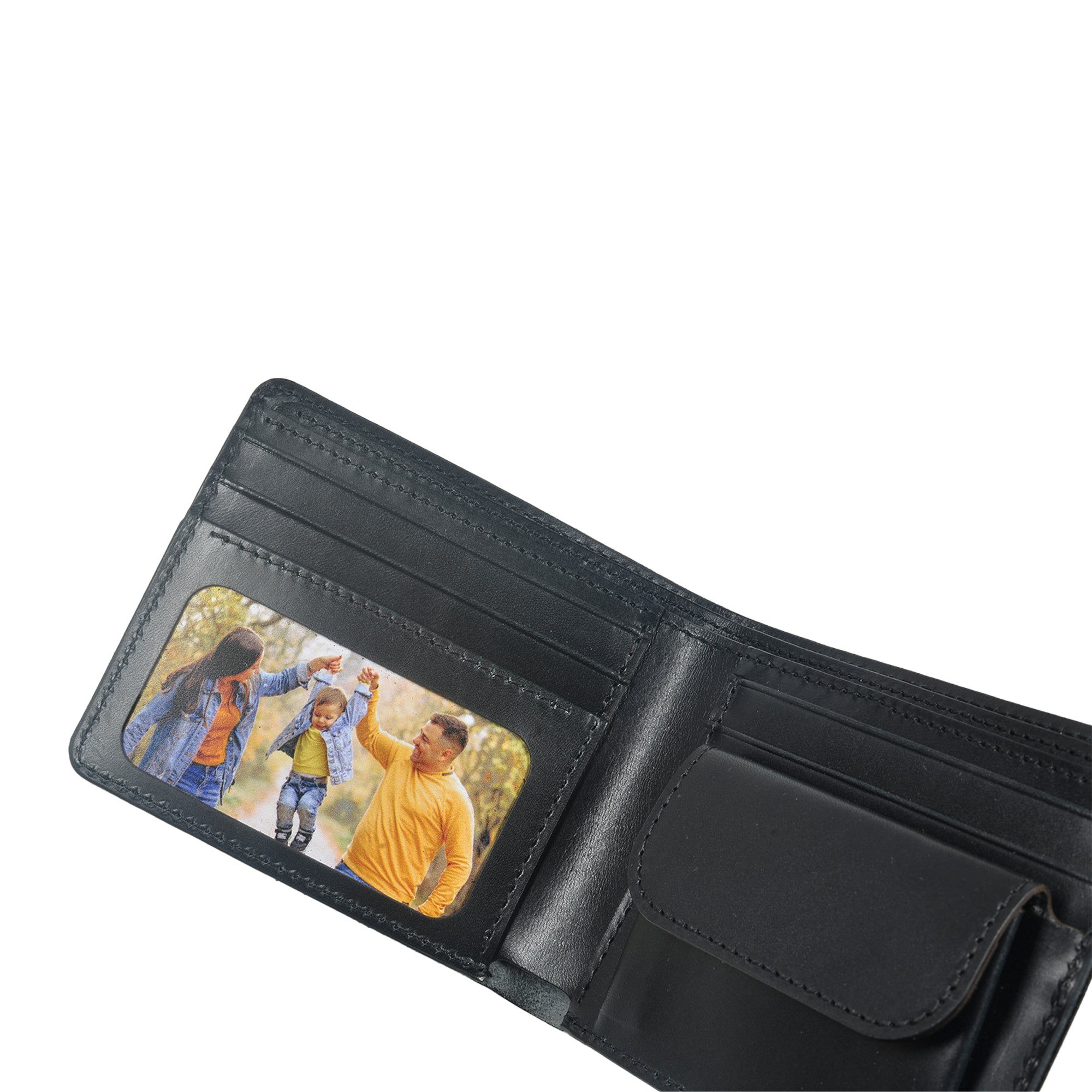 Kožni novčanik crne boje | Fotografija po želji