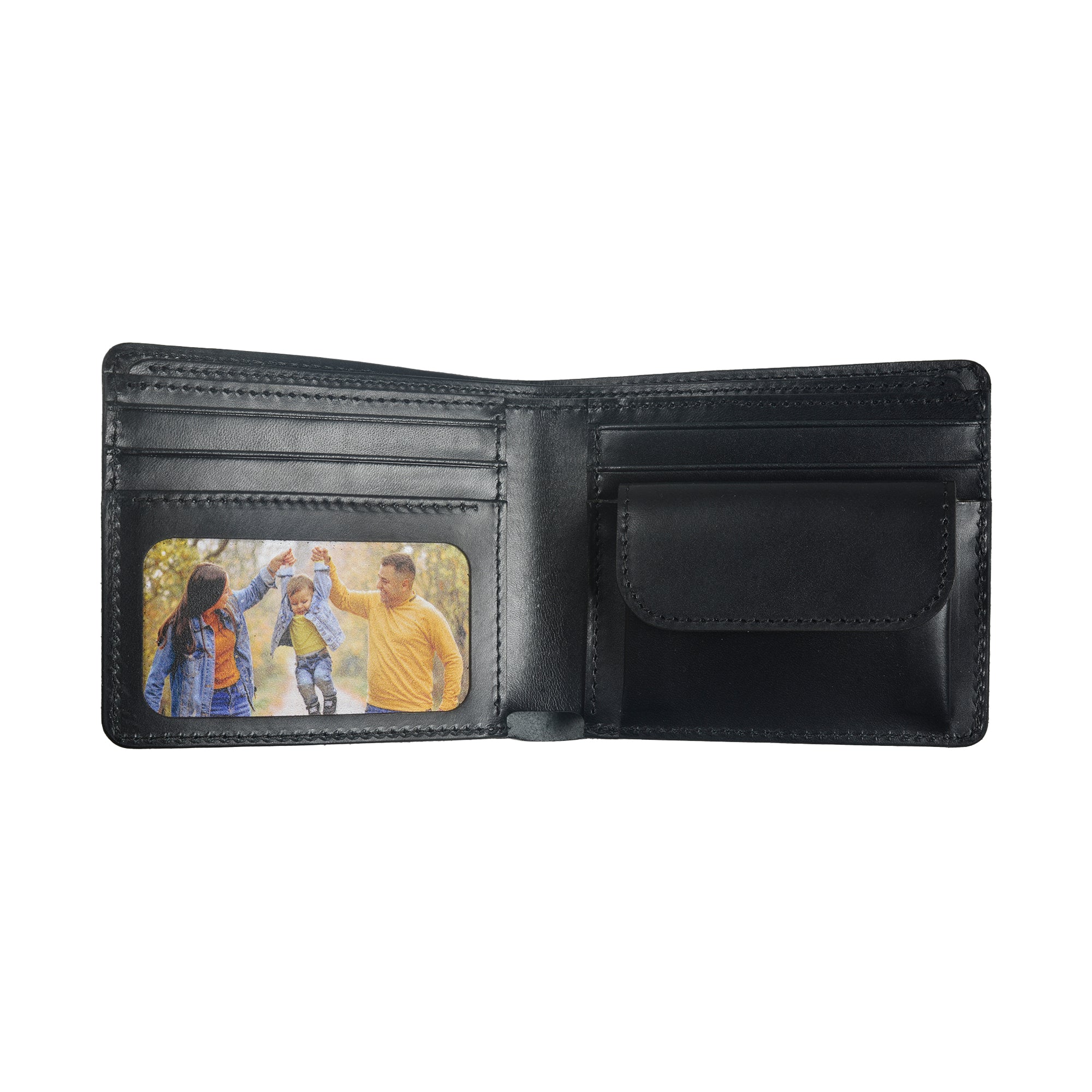 Kožni novčanik crne boje | Fotografija po želji