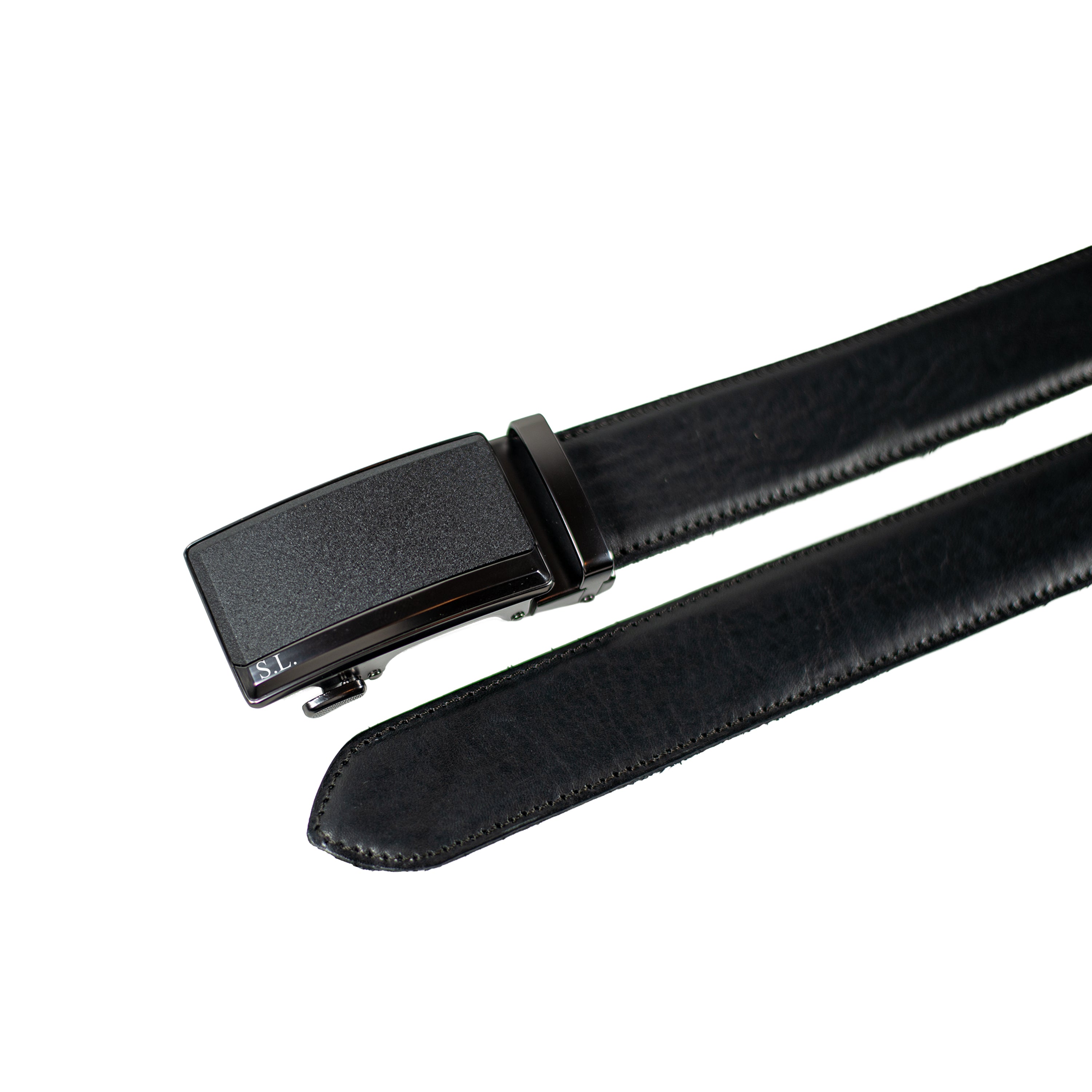 Premium Ledergürtel mit Automatikschnalle aus Full-Grain-Leder – stufenlos verstellbar, ohne Lochung – Harmog