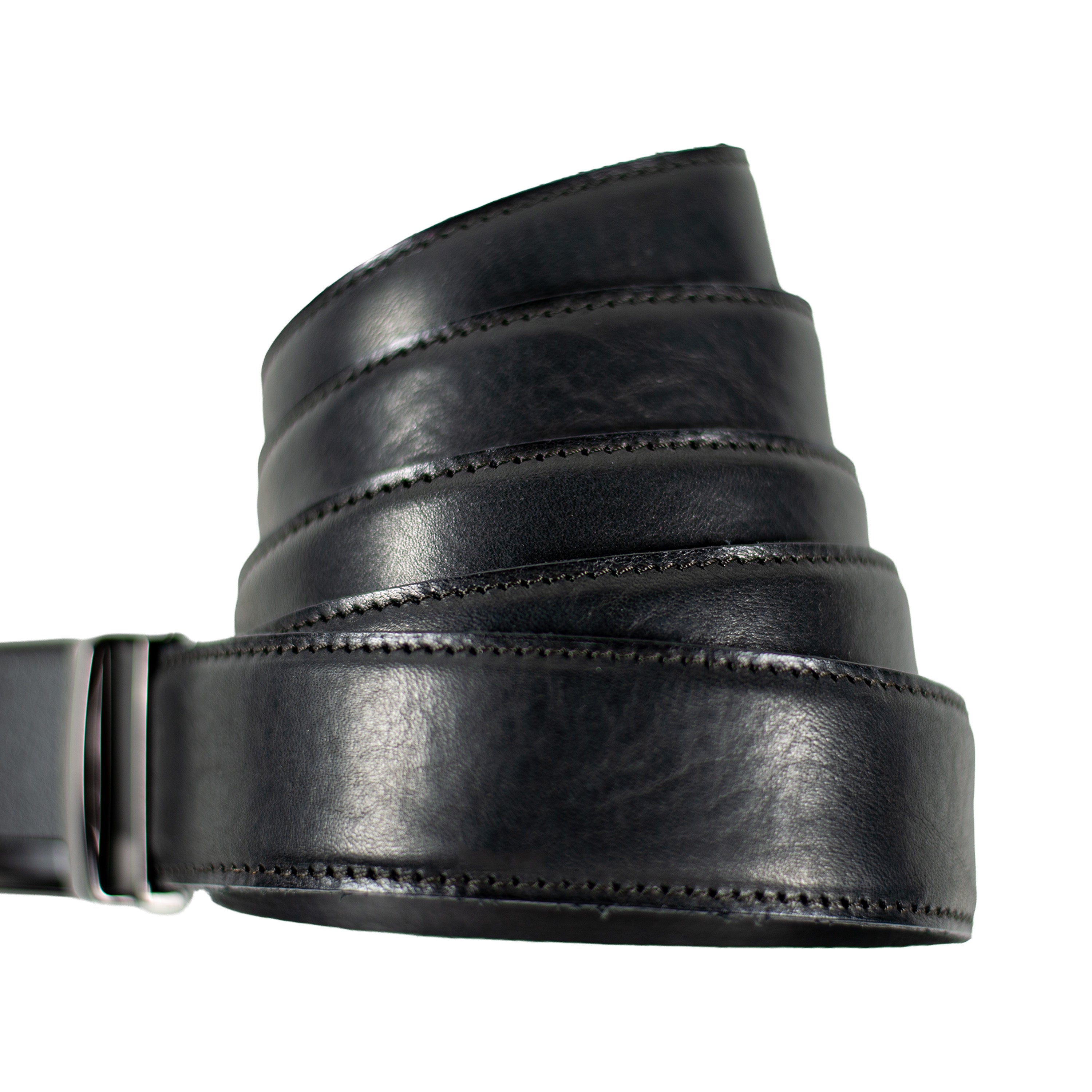 Premium Ledergürtel mit Automatikschnalle aus Full-Grain-Leder – stufenlos verstellbar, ohne Lochung – Harmog