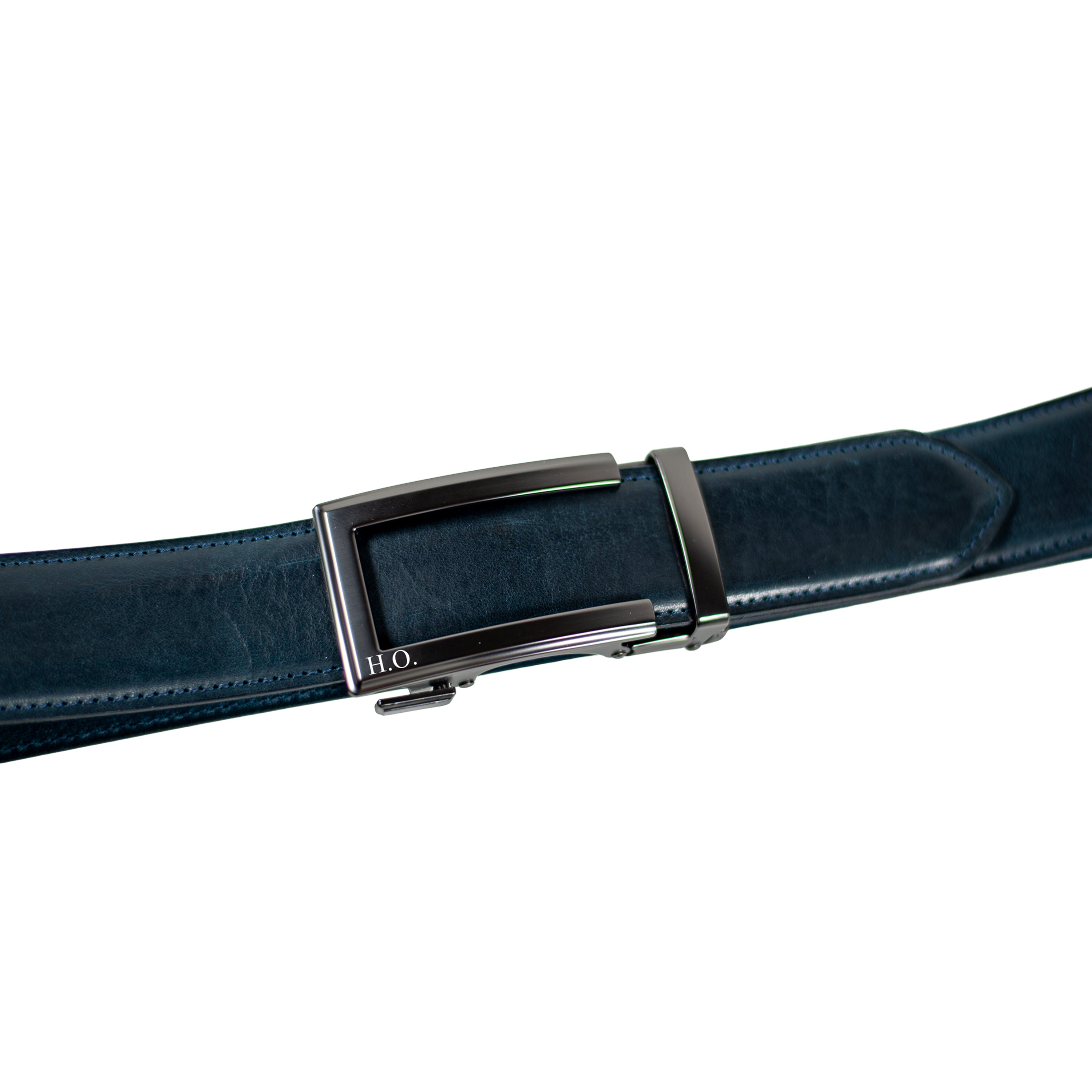 Premium Ledergürtel mit Automatikschnalle aus Full-Grain-Leder – stufenlos verstellbar, ohne Lochung – Harmog