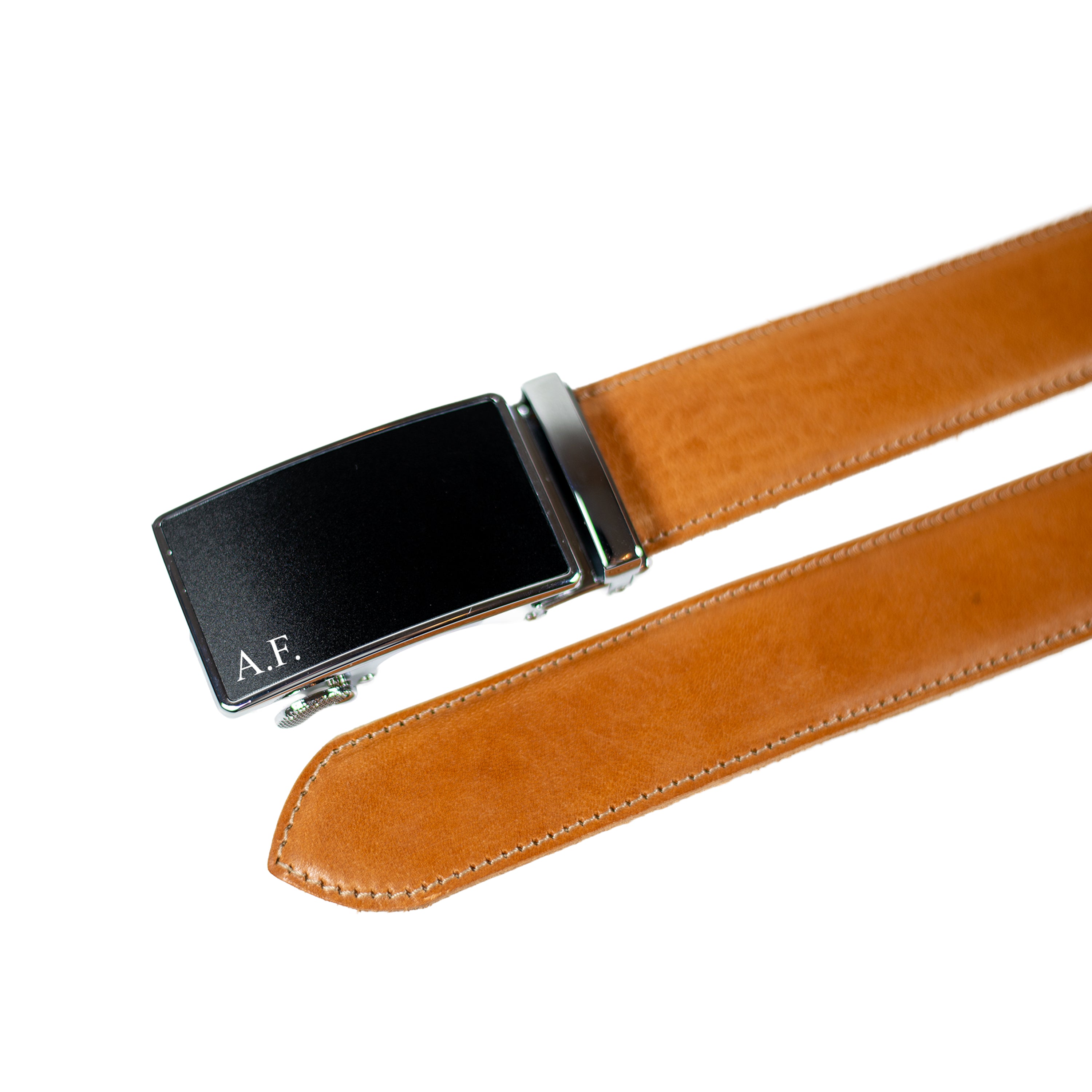 Premium Ledergürtel mit Automatikschnalle aus Full-Grain-Leder – stufenlos verstellbar, ohne Lochung – Harmog