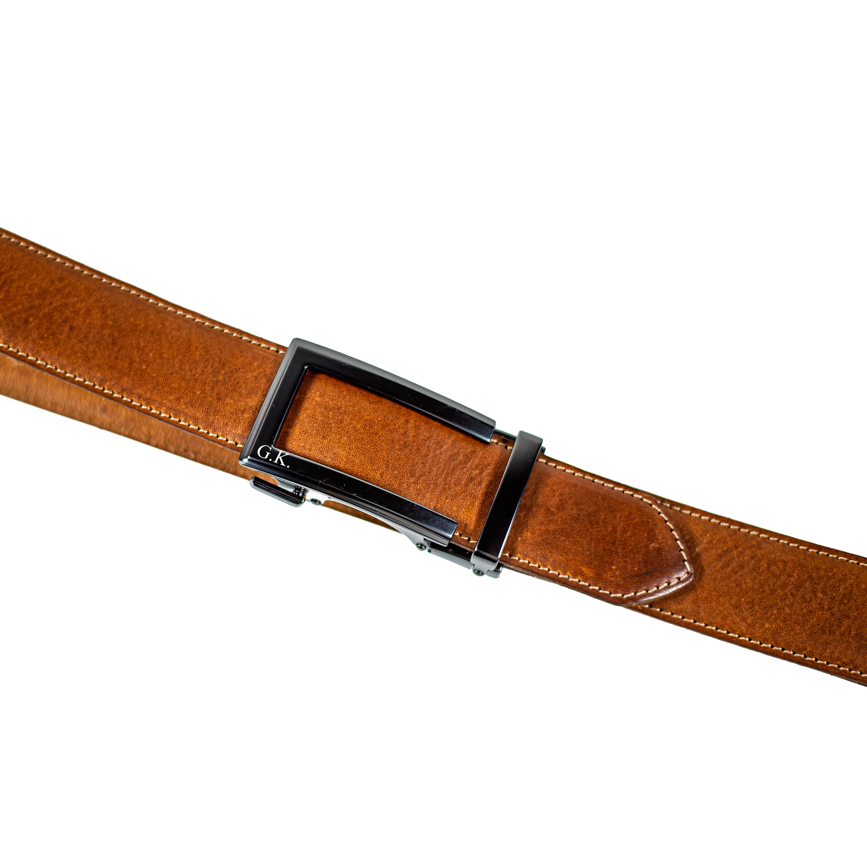 Premium Ledergürtel mit Automatikschnalle aus Full-Grain-Leder – stufenlos verstellbar, ohne Lochung – Harmog
