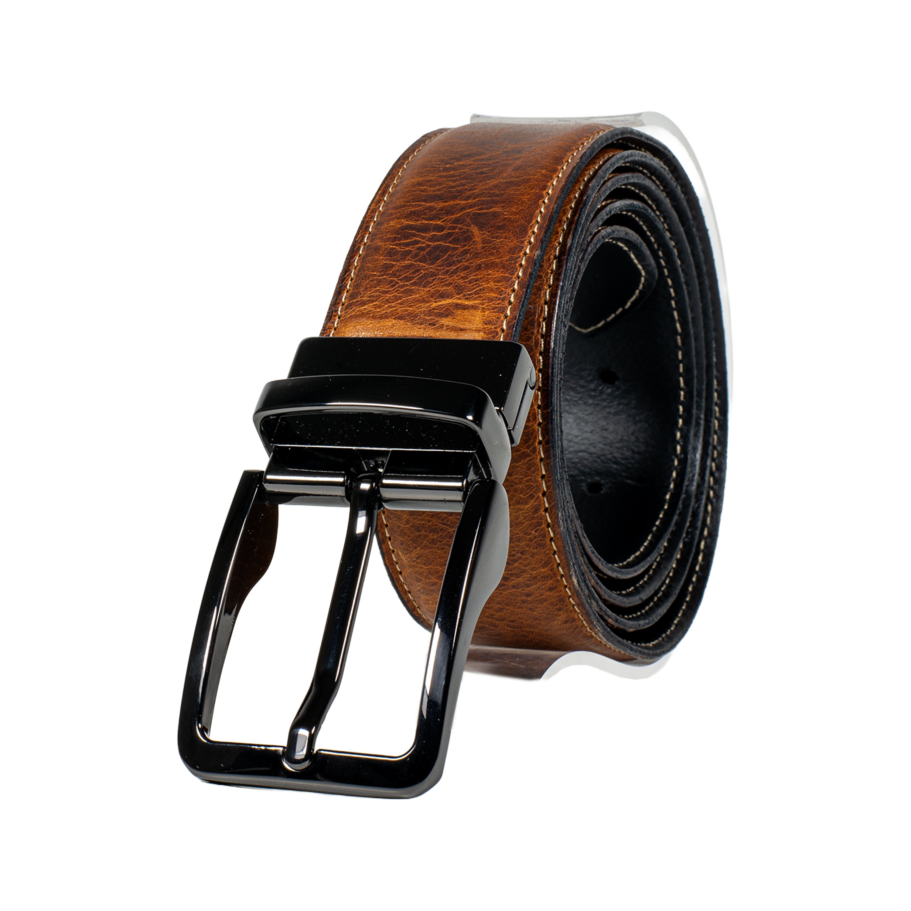 Handgefertigter Vintage-Ledergürtel aus italienischem Veg-Tanned Full-Grain-Leder mit Pull-Up-Effekt – Harmog