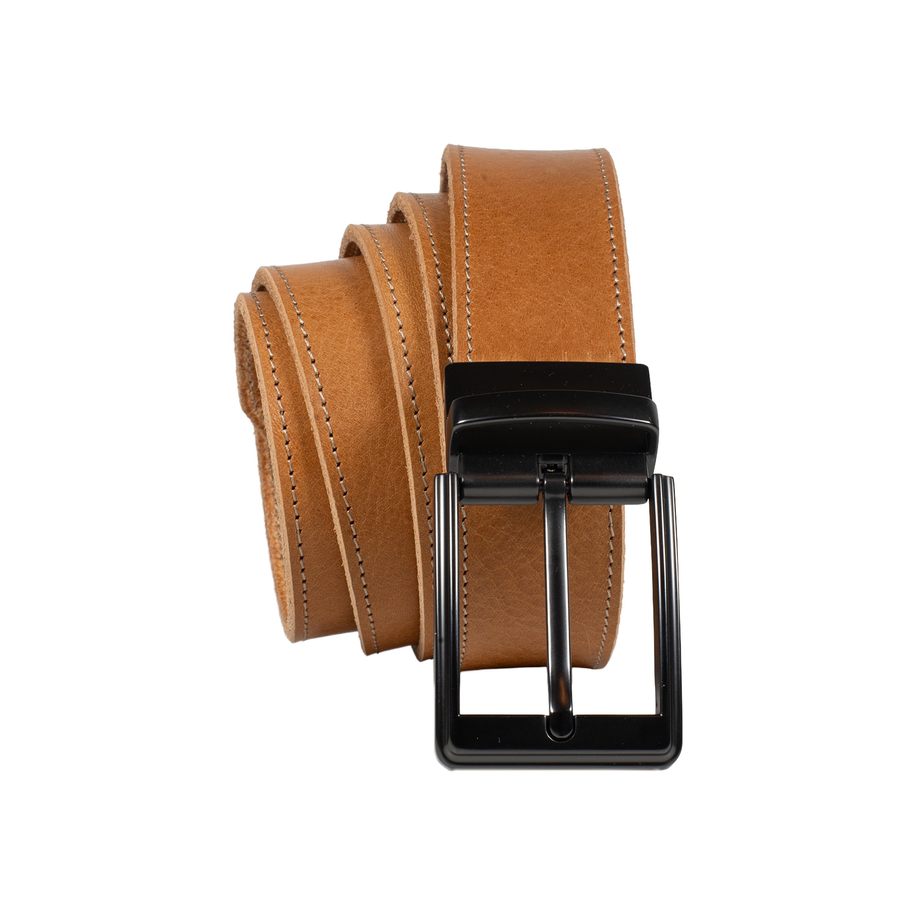 Klassischer Ledergürtel mit Ziernaht aus Full-Grain-Leder – handgefertigt, robust, zeitlos – Harmog