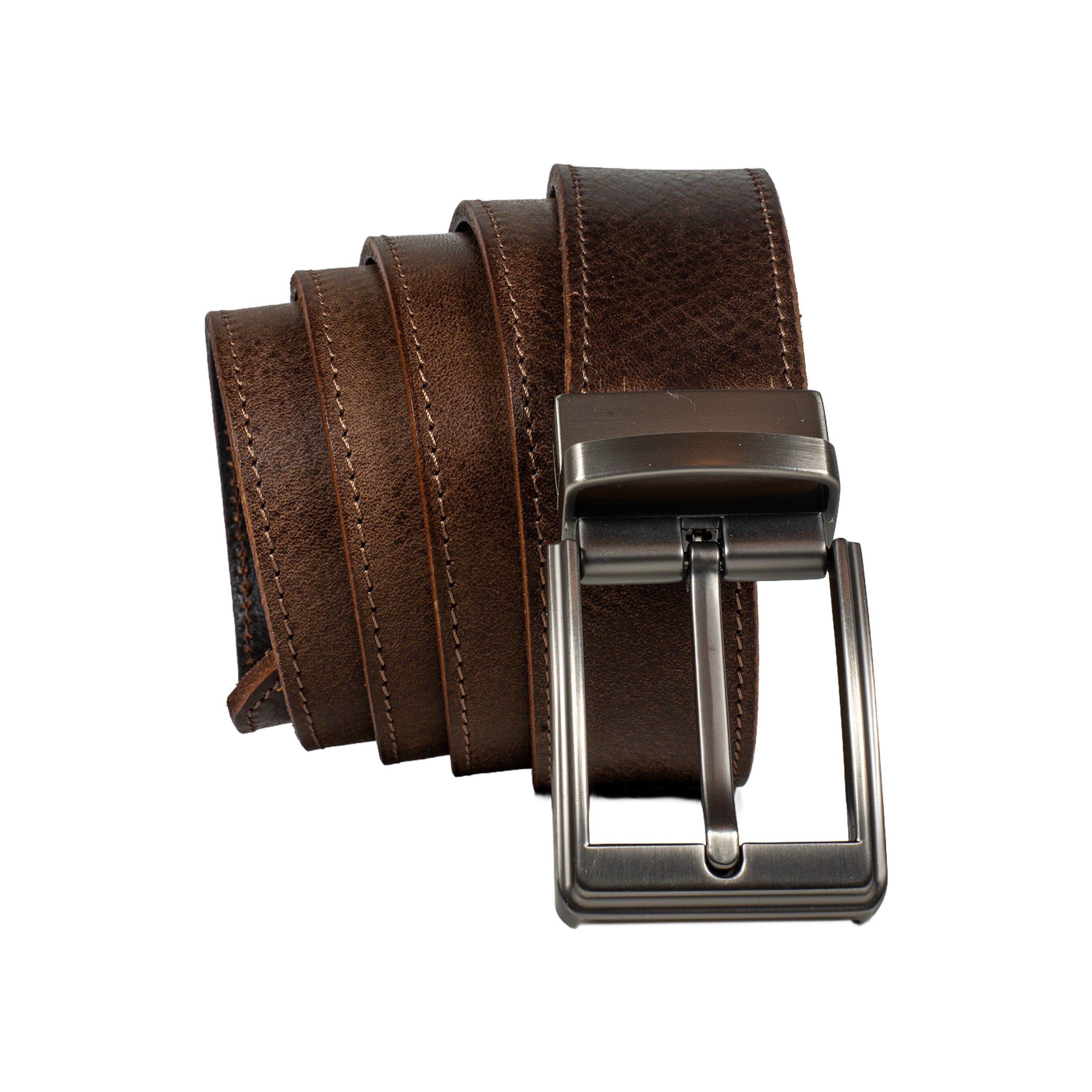 Klassischer Ledergürtel mit Ziernaht aus Full-Grain-Leder – handgefertigt, robust, zeitlos – Harmog