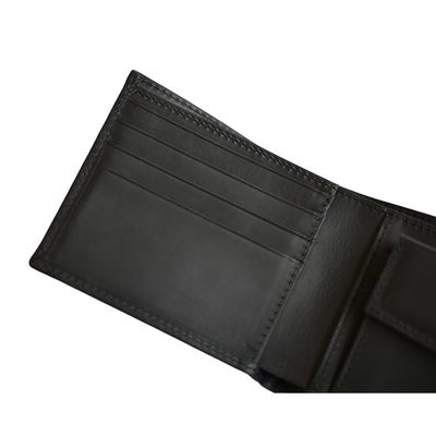Ledergeldbörse aus Pull-Up-Leder –Schwarz