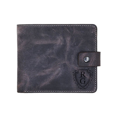 Handgefertigte Ledergeldbörse mit Fototasche aus italienischem Pull-up-Leder – Harmog