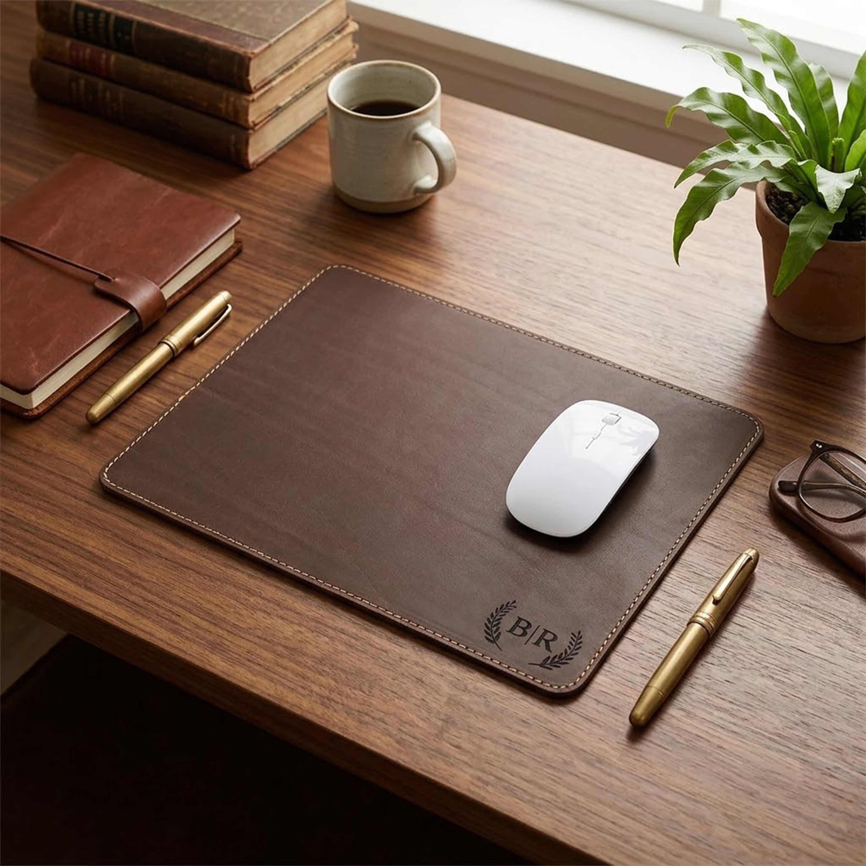 Leder-Mauspad - Brown
