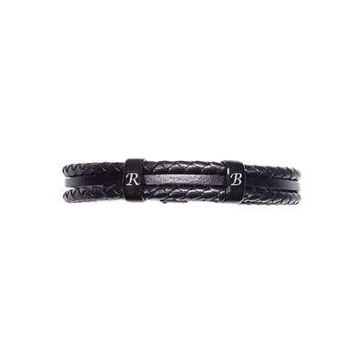 Lederarmband mit schwarzen Stahlverzierungen
