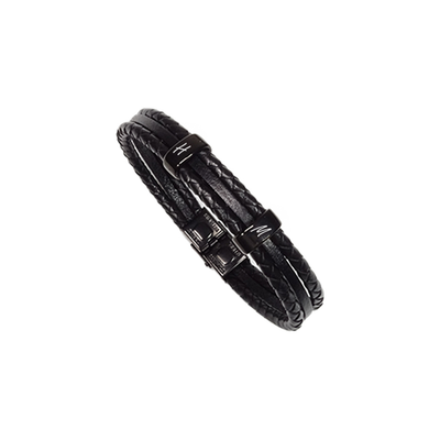 Lederarmband mit schwarzen Stahlverzierungen