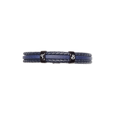 Lederarmband mit schwarzen Stahlverzierungen