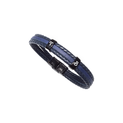Lederarmband mit schwarzen Stahlverzierungen