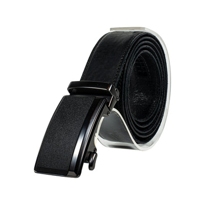 Premium Ledergürtel mit Automatikschnalle aus Full-Grain-Leder – stufenlos verstellbar, ohne Lochung – Harmog