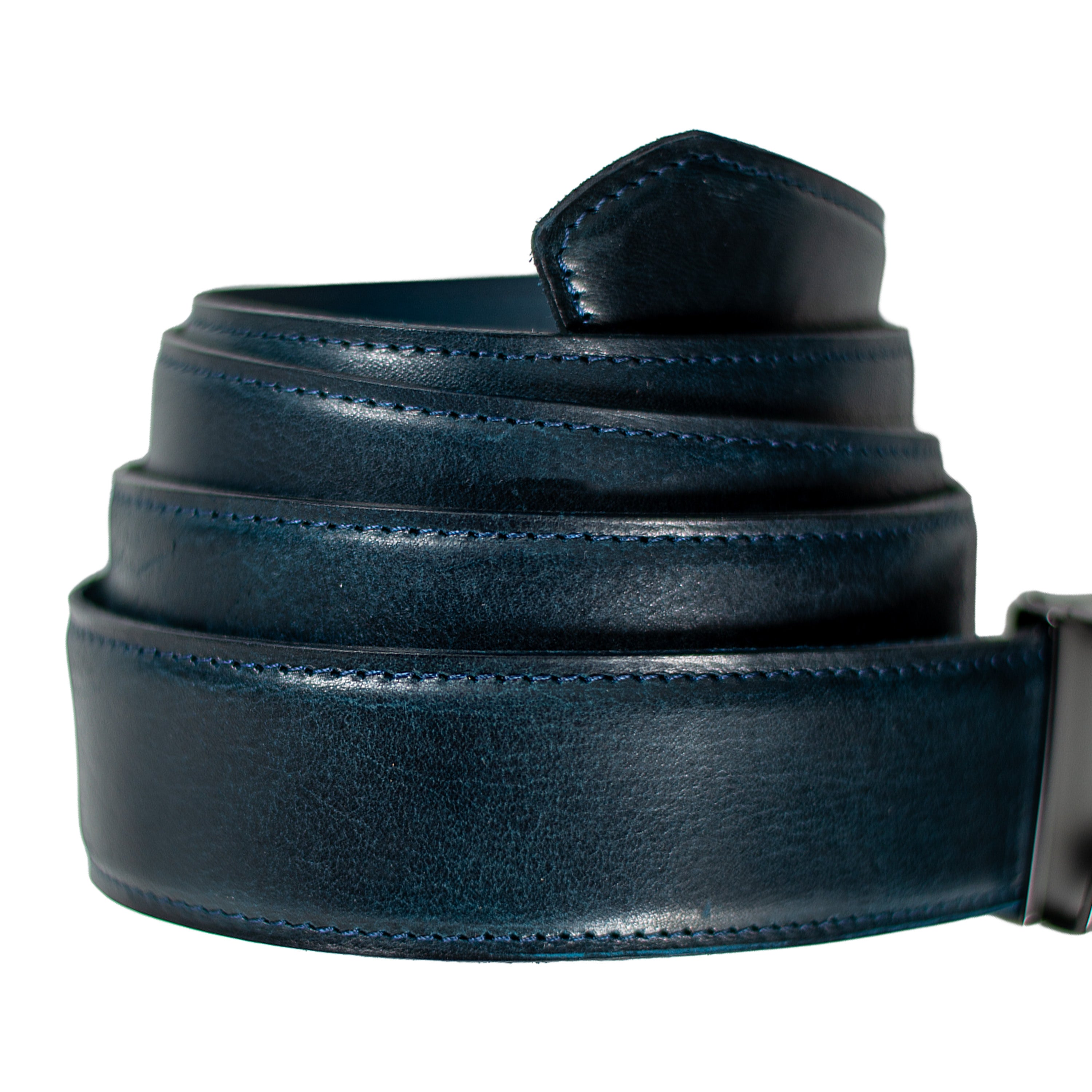 Premium Ledergürtel mit Automatikschnalle aus Full-Grain-Leder – stufenlos verstellbar, ohne Lochung – Harmog
