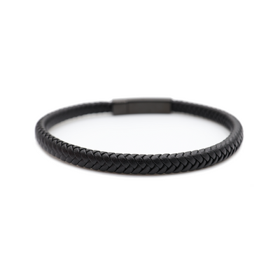 Lederarmband mit Magnetverschluss aus Stahl