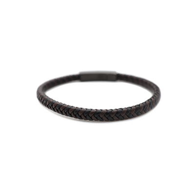 Lederarmband mit Magnetverschluss aus Stahl