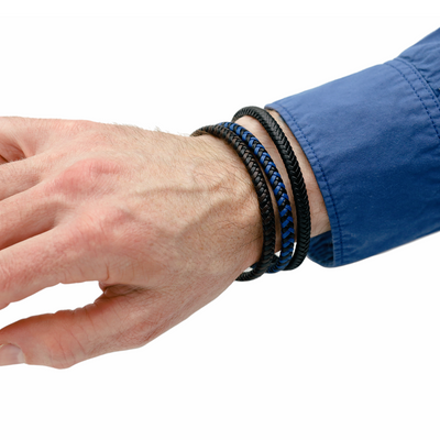 Lederarmband mit Magnetverschluss aus Stahl