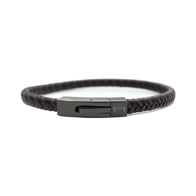 Lederarmband mit Magnetverschluss aus Stahl