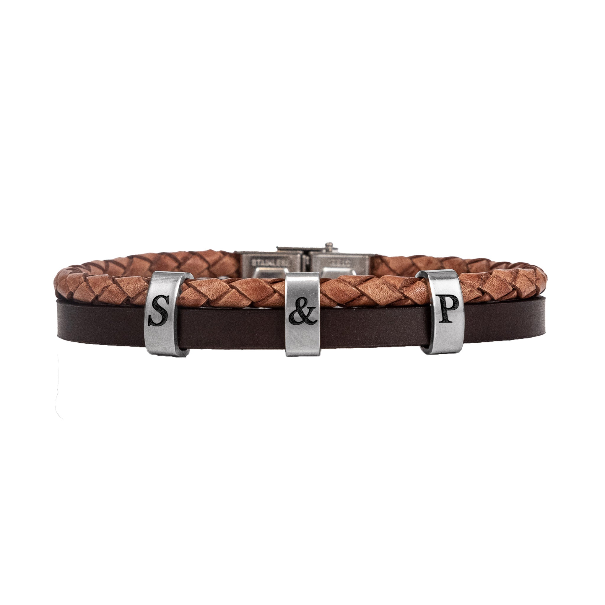 Lederarmband mit Flechtmuster